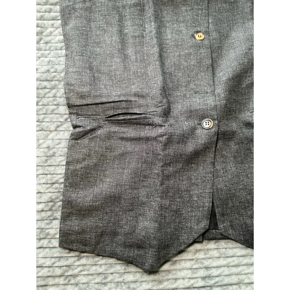 Eelotile Linen Blend Mid Length Sleeveless Button Down Waistcoat Vest Sz Small - Picture 8 of 12